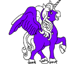 Disegno Unicorno con le ali  pitturato su aLESSANDRA