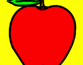 Disegno mela  pitturato su laura