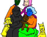Disegno Famiglia pitturato su CARLOS
