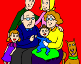Disegno Famiglia pitturato su clara