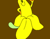 Disegno Banana pitturato su roberta