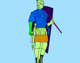 Disegno Soldato romano  pitturato su Ian 