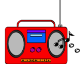 Disegno Radio cassette 2 pitturato su ludovica