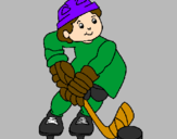 Disegno Bambino che gioca a hockey  pitturato su sara coriani