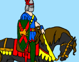 Disegno Cavaliere a cavallo pitturato su Alessio