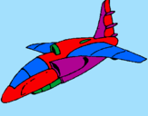 Disegno Nave in fase di atterraggio pitturato su valerio