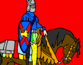 Disegno Cavaliere a cavallo pitturato su NIKI