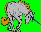 Disegno Unicorno brado  pitturato su carlotta bartelloni