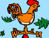 Disegno Banderuole e gallo  pitturato su SONIA
