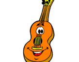 Disegno Chitarra classica  pitturato su chitarra classica