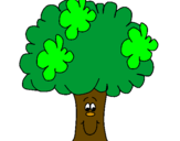 Disegno Broccoli  pitturato su albero