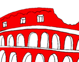 Disegno Colosseo pitturato su Colosseo