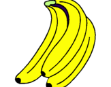 Disegno Banane  pitturato su laura