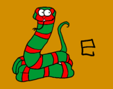 Disegno Serpente  pitturato su ALESSIO