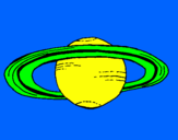 Disegno Saturno pitturato su luca