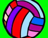 Disegno Pallone da pallavolo  pitturato su marta nemesio