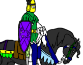 Disegno Cavaliere a cavallo pitturato su giulio f