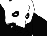 Disegno Orso panda con il suo cucciolo pitturato su xzccbh5