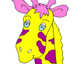 Disegno Muso di giraffa pitturato su giraffa