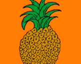 Disegno ananas  pitturato su giorgia
