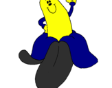 Disegno Banana pitturato su Pietro