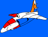 Disegno Nave in fase di atterraggio pitturato su a