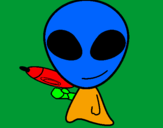 Disegno Alieno II pitturato su CARMELO