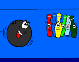 Disegno Boccia da bowling  pitturato su elisa