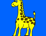Disegno Giraffa pitturato su giorgia