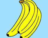 Disegno Banane  pitturato su gabrielino orsettino