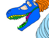 Disegno Scheletro di Tyrannosaurus rex pitturato su Lorenzo