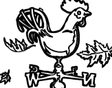 Disegno Banderuole e gallo  pitturato su cristian