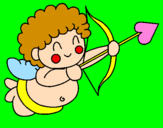 Disegno Cupido  pitturato su big gim