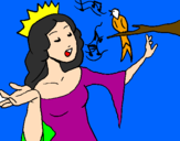 Disegno Principessa che canta pitturato su di franci e silvia