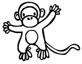 Disegno Scimmietta pitturato su moo