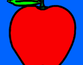 Disegno mela  pitturato su anca ene