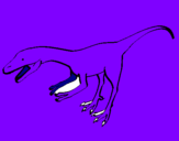 Disegno Velociraptor II pitturato su jomino
