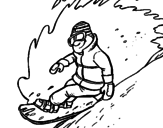 Disegno Discesa in snowboard  pitturato su lollo