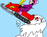 Disegno Salto con la motocicletta da neve  pitturato su Chiara