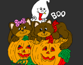 Disegno Halloween pitturato su federica nigrelli 7 anni