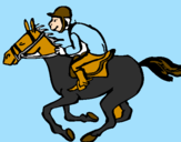 Disegno Corsa di cavalli  pitturato su silvia