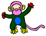 Disegno Scimmietta pitturato su cipi