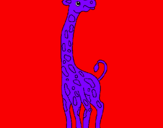 Disegno Giraffa  pitturato su sara principessa