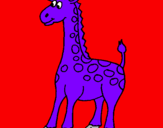 Disegno Giraffa pitturato su sara principessa