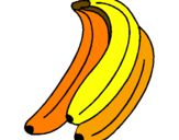 Disegno Banane  pitturato su sara