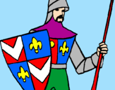 Disegno Cavaliere della corte  pitturato su davide