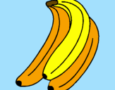 Disegno Banane  pitturato su mauro