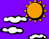 Disegno Sole con nuvole 2 pitturato su francesco doich