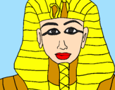 Disegno Tutankamon pitturato su ilenia