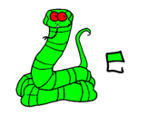 Disegno Serpente  pitturato su aurora